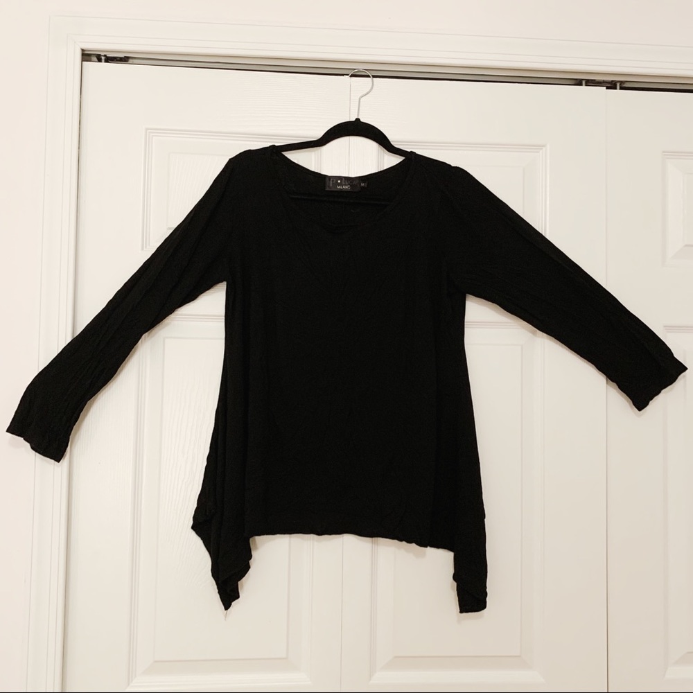 P•Luca Milano Black V-Neck Shirt